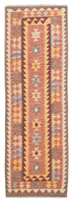Runner Kelim Rug - Splash - 200 x 65 cm - light red