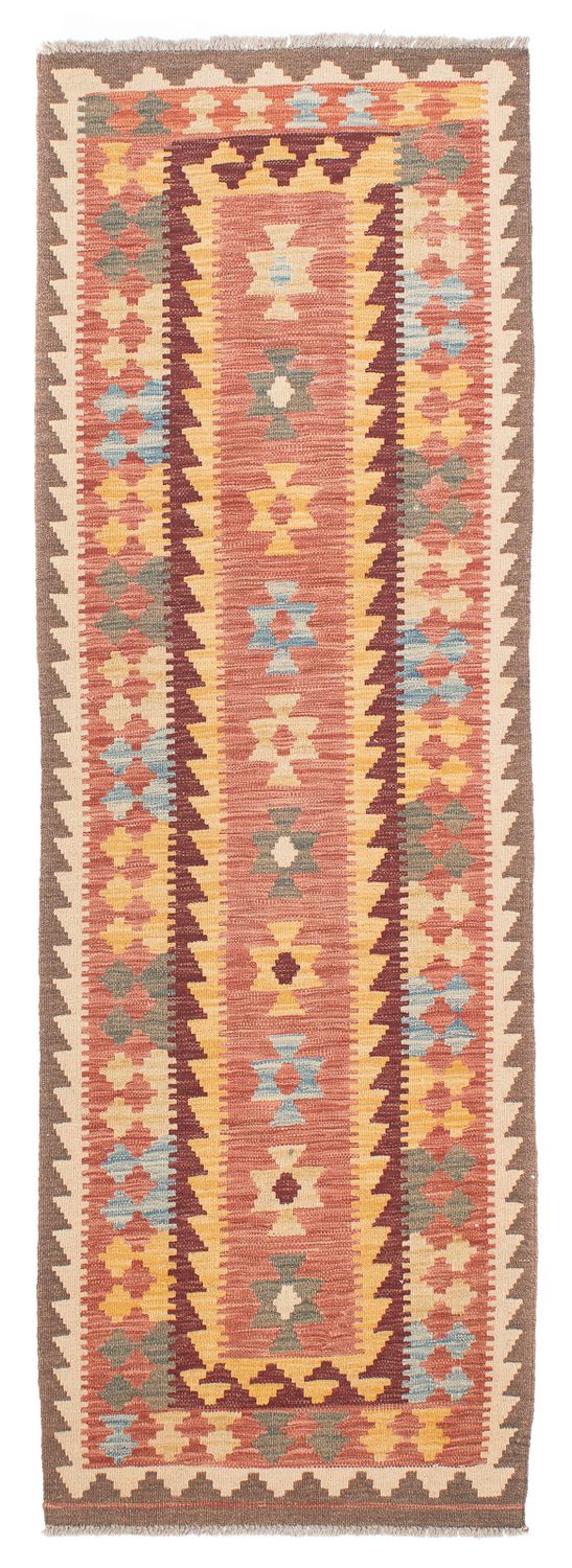 Runner Kelim Rug - Splash - 200 x 65 cm - light red