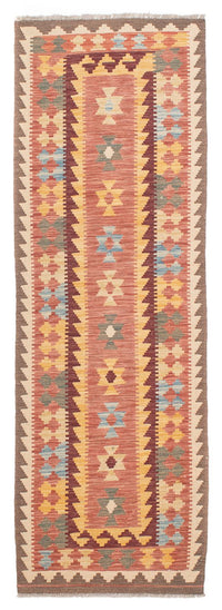Runner Kelim Rug - Splash - 200 x 65 cm - light red