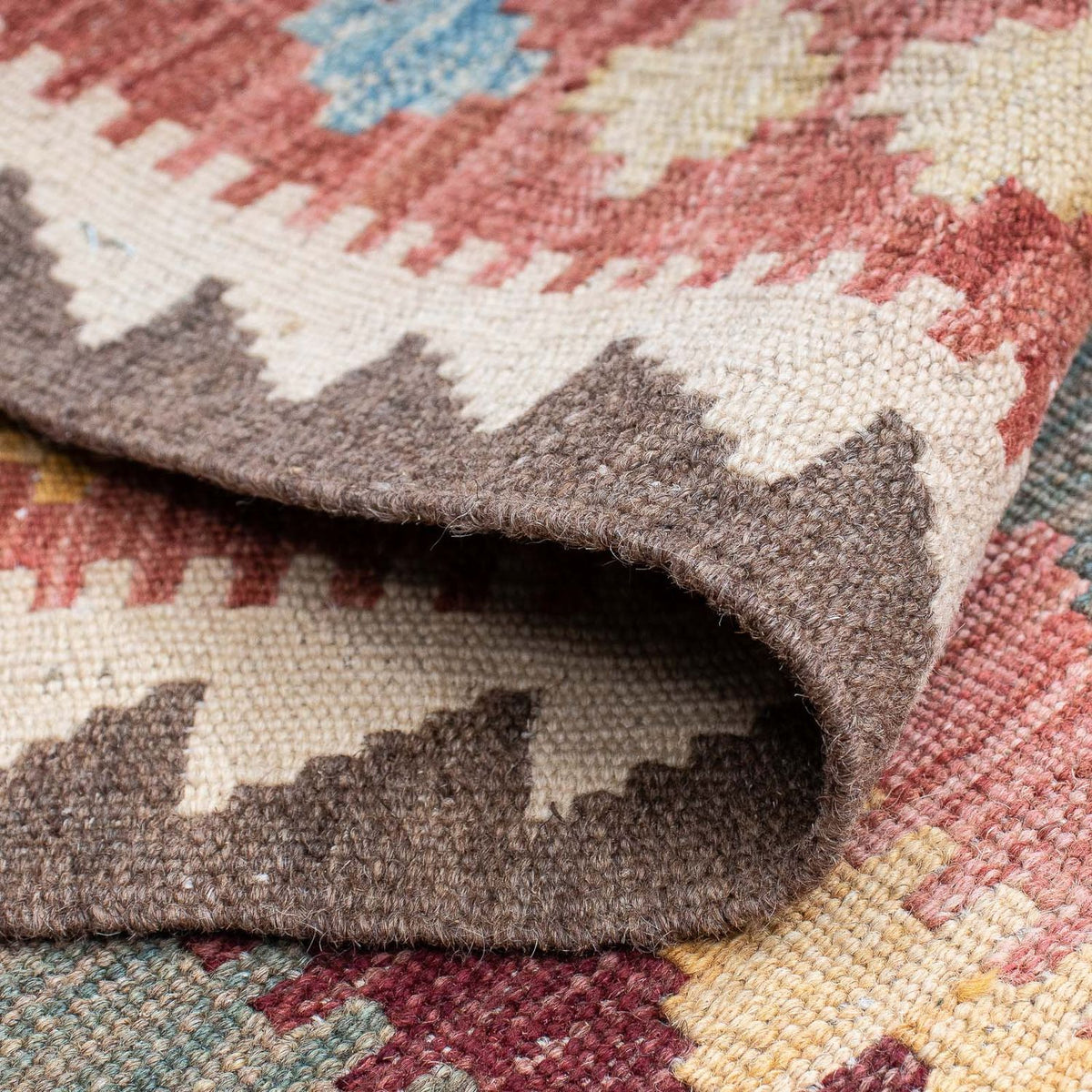 Runner Kelim Rug - Splash - 200 x 65 cm - light red