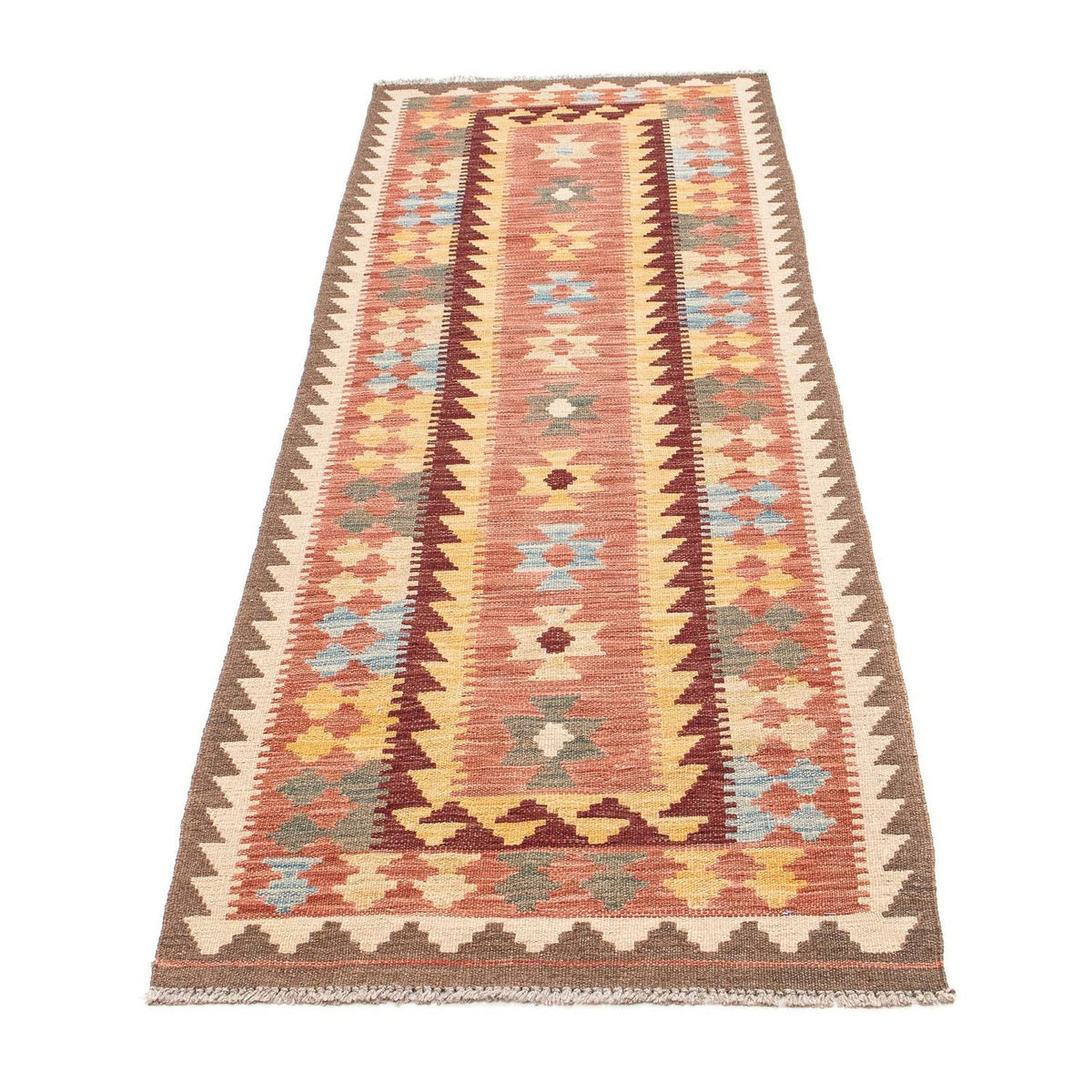 Runner Kelim Rug - Splash - 200 x 65 cm - light red