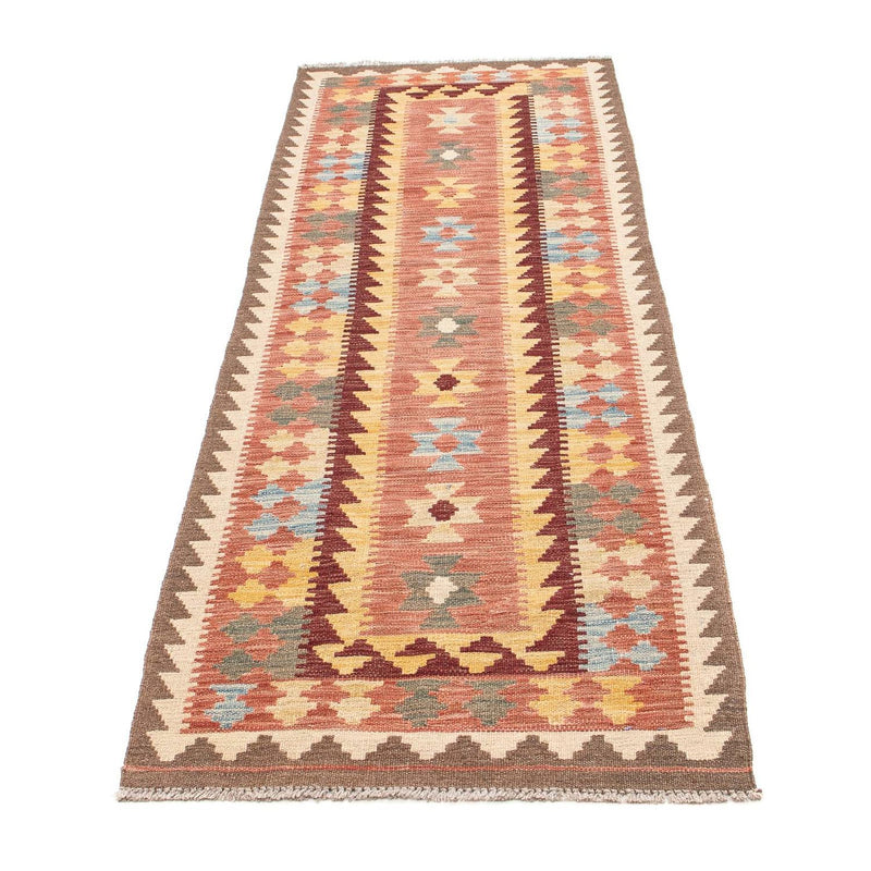 Runner Kelim Rug - Splash - 200 x 65 cm - light red