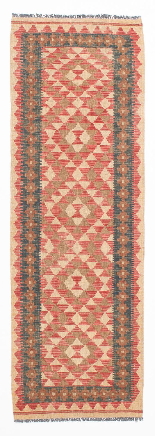 Runner Kelim Rug - Splash - 203 x 60 cm - light red