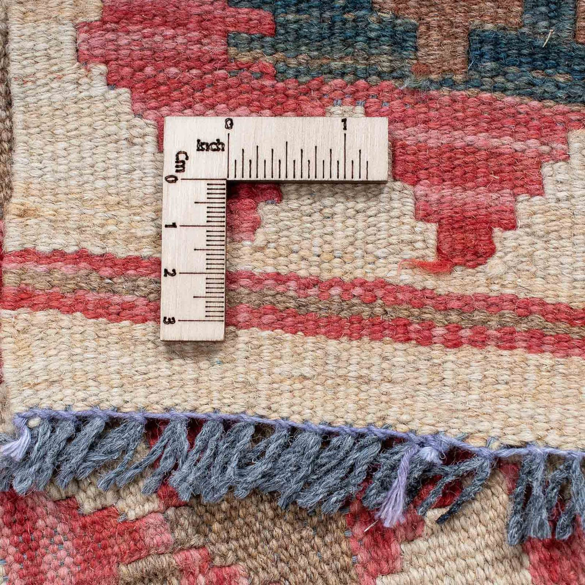 Runner Kelim Rug - Splash - 203 x 60 cm - light red