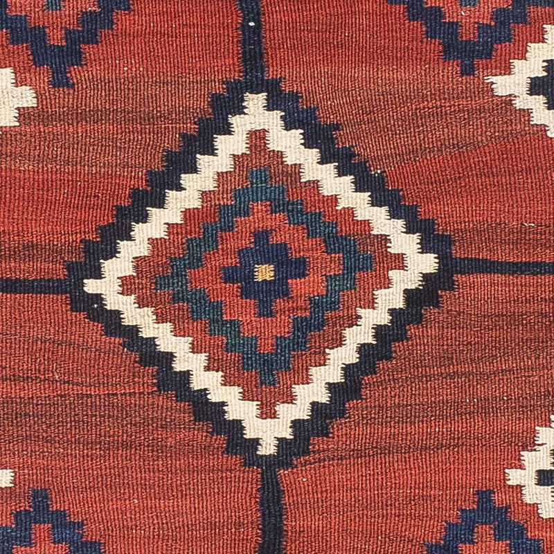 Kelim Rug - Oriental square  - 144 x 132 cm - dark red