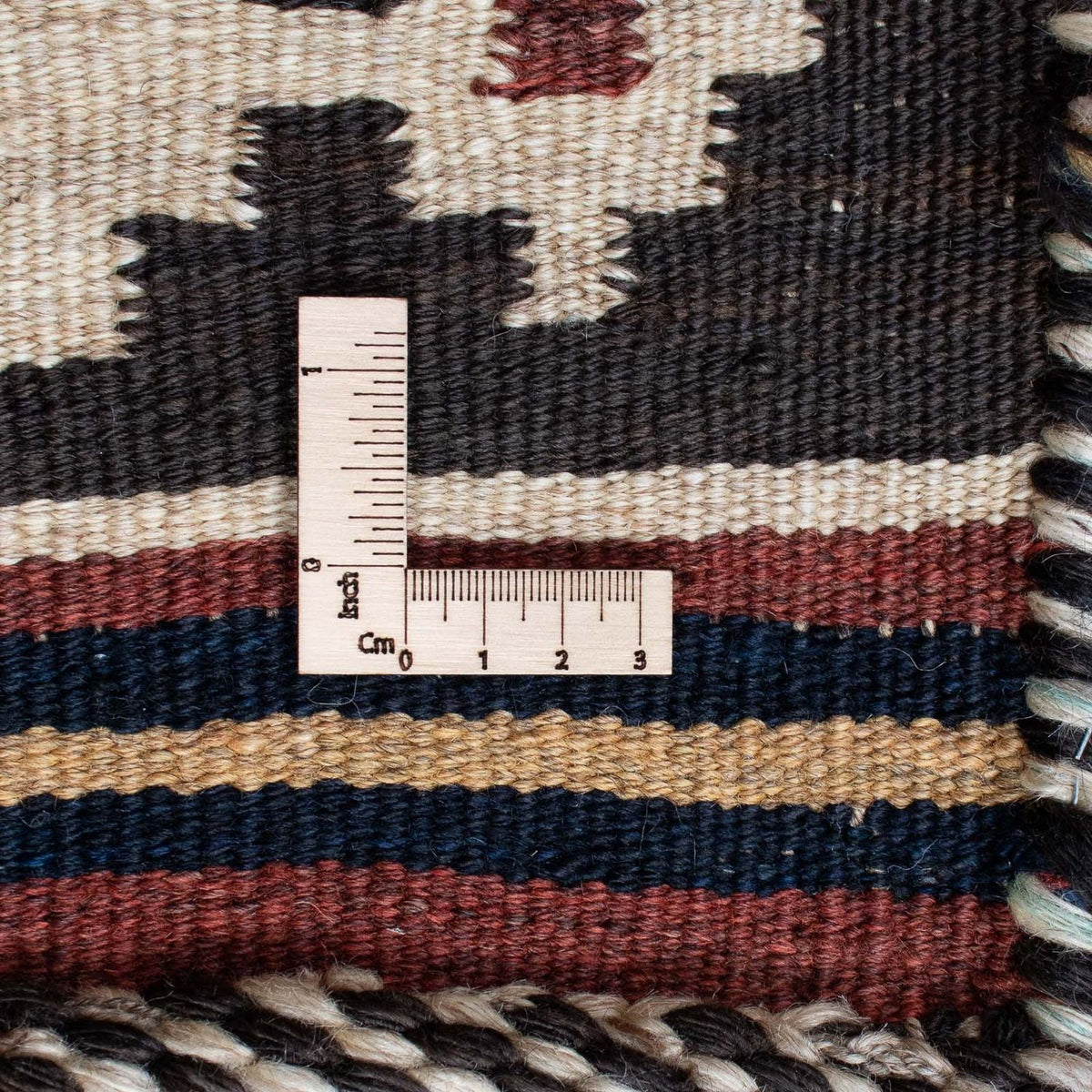 Kelim Rug - Oriental square  - 144 x 132 cm - dark red