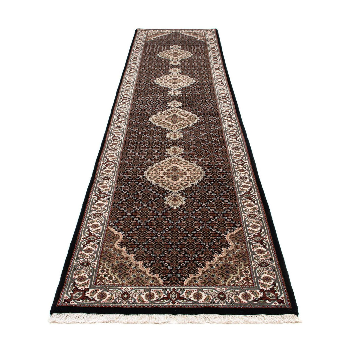 Runner Perser Rug - Tabriz - 396 x 82 cm - dark blue