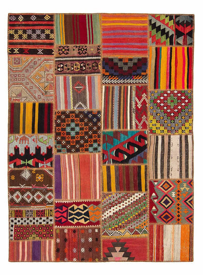 Patchwork Rug 168x239cm - Wool Rug