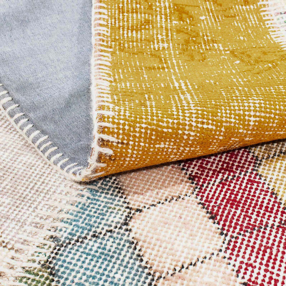 Runner Patchwork Rug - 202 x 80 cm - multicolored