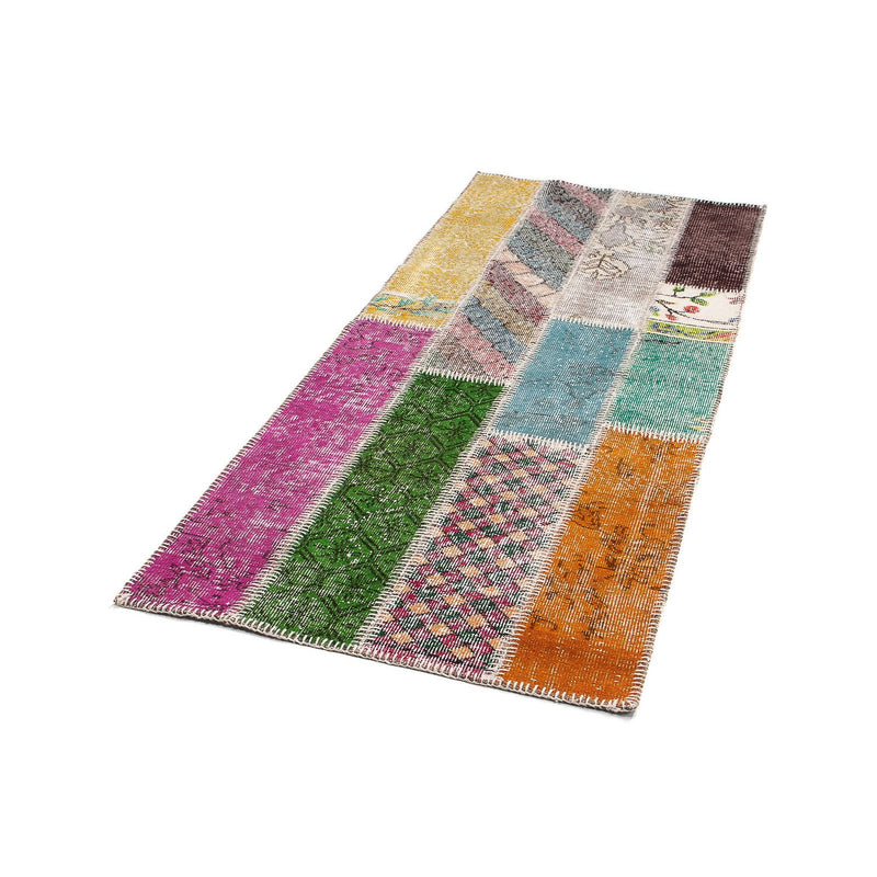 Runner Patchwork Rug - 202 x 80 cm - multicolored