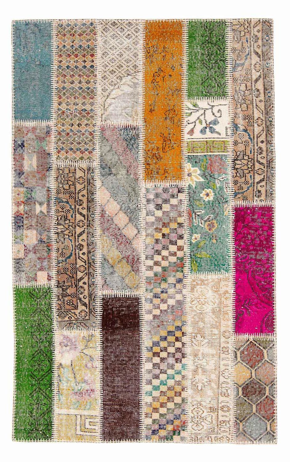 Patchwork Rug - 184 x 120 cm - multicolored