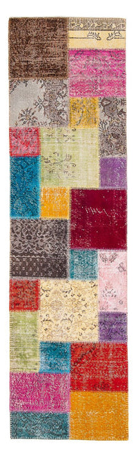 Runner Patchwork Rug - 300 x 85 cm - multicolored