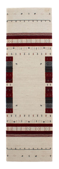 Runner Gabbeh Rug - Loribaft Perser - 298 x 80 cm - beige