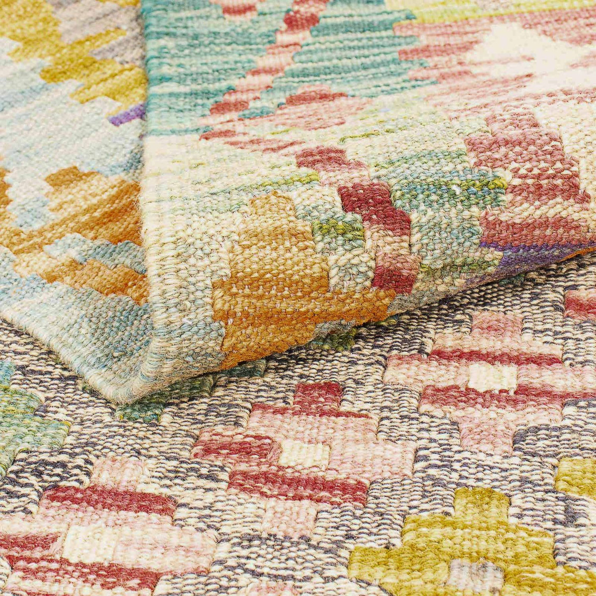 Kelim Rug - Splash - 241 x 202 cm - multicolored