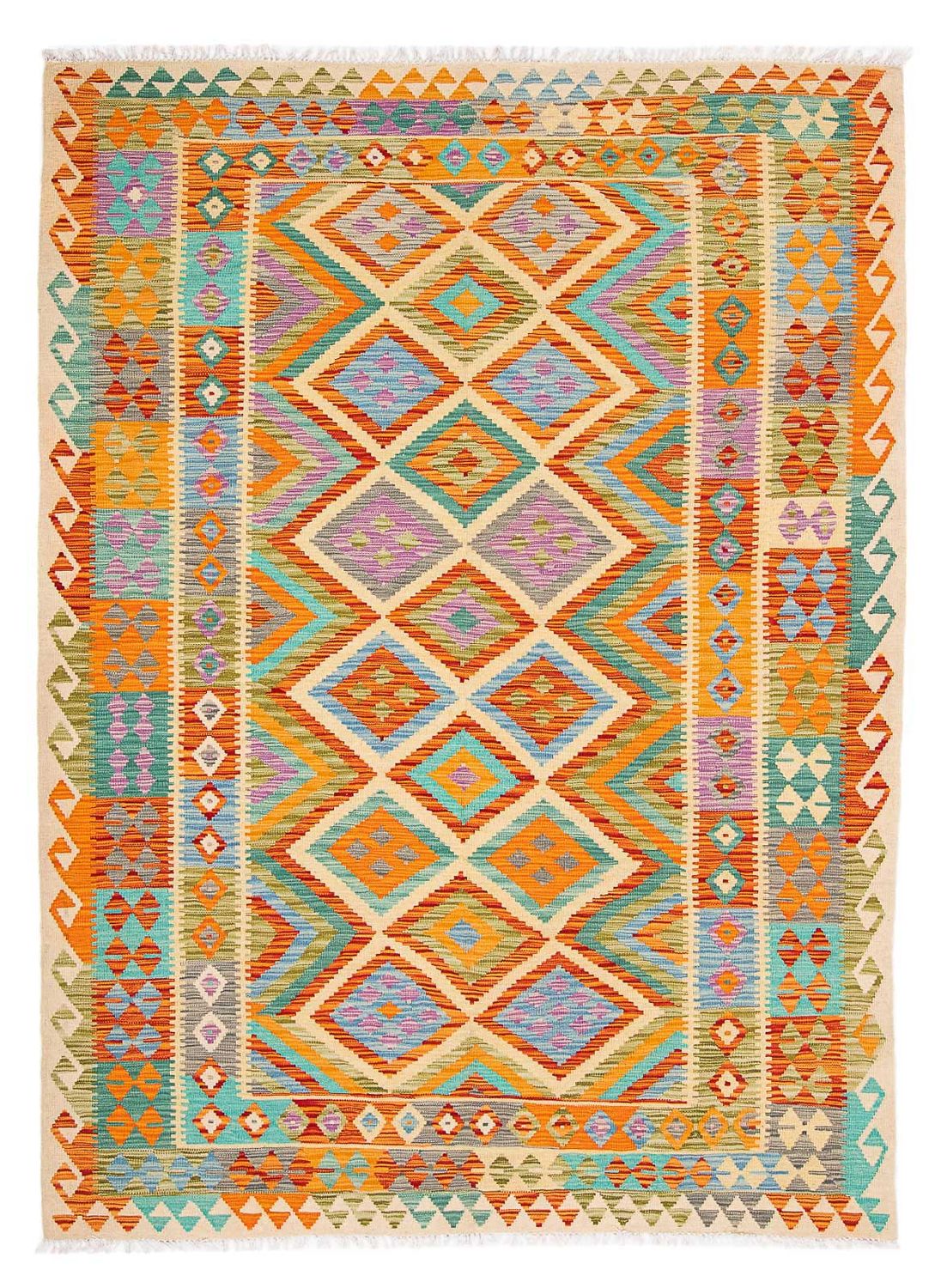 Kelim Rug - Splash - 246 x 185 cm - multicolored