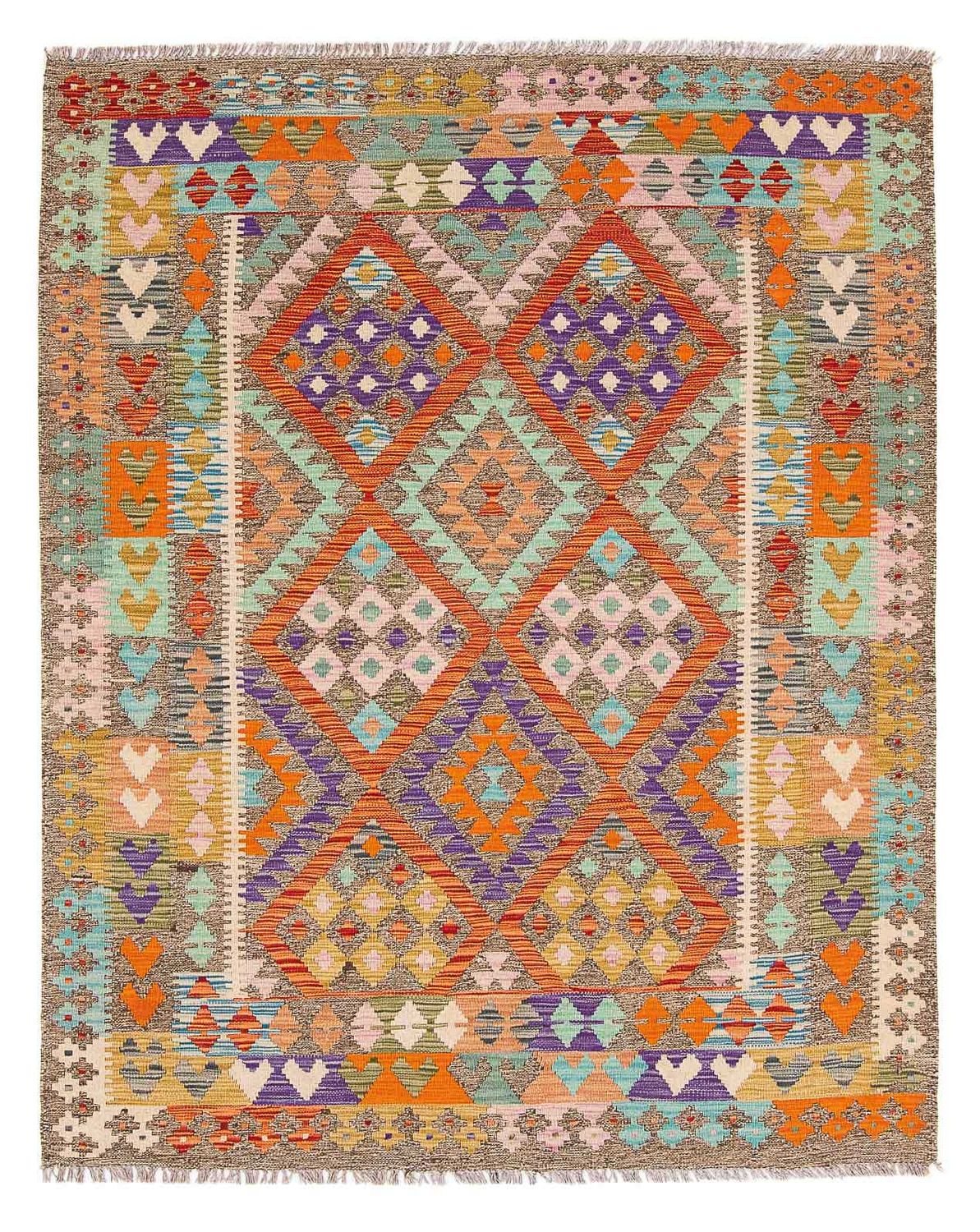 Kelim Rug - Splash - 194 x 154 cm - multicolored