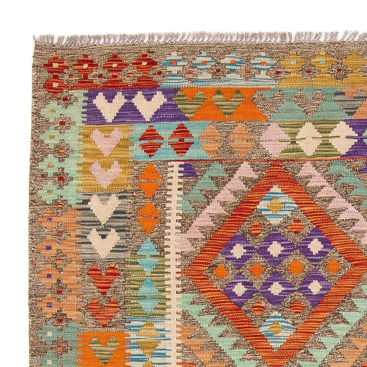 Kelim Rug - Splash - 194 x 154 cm - multicolored