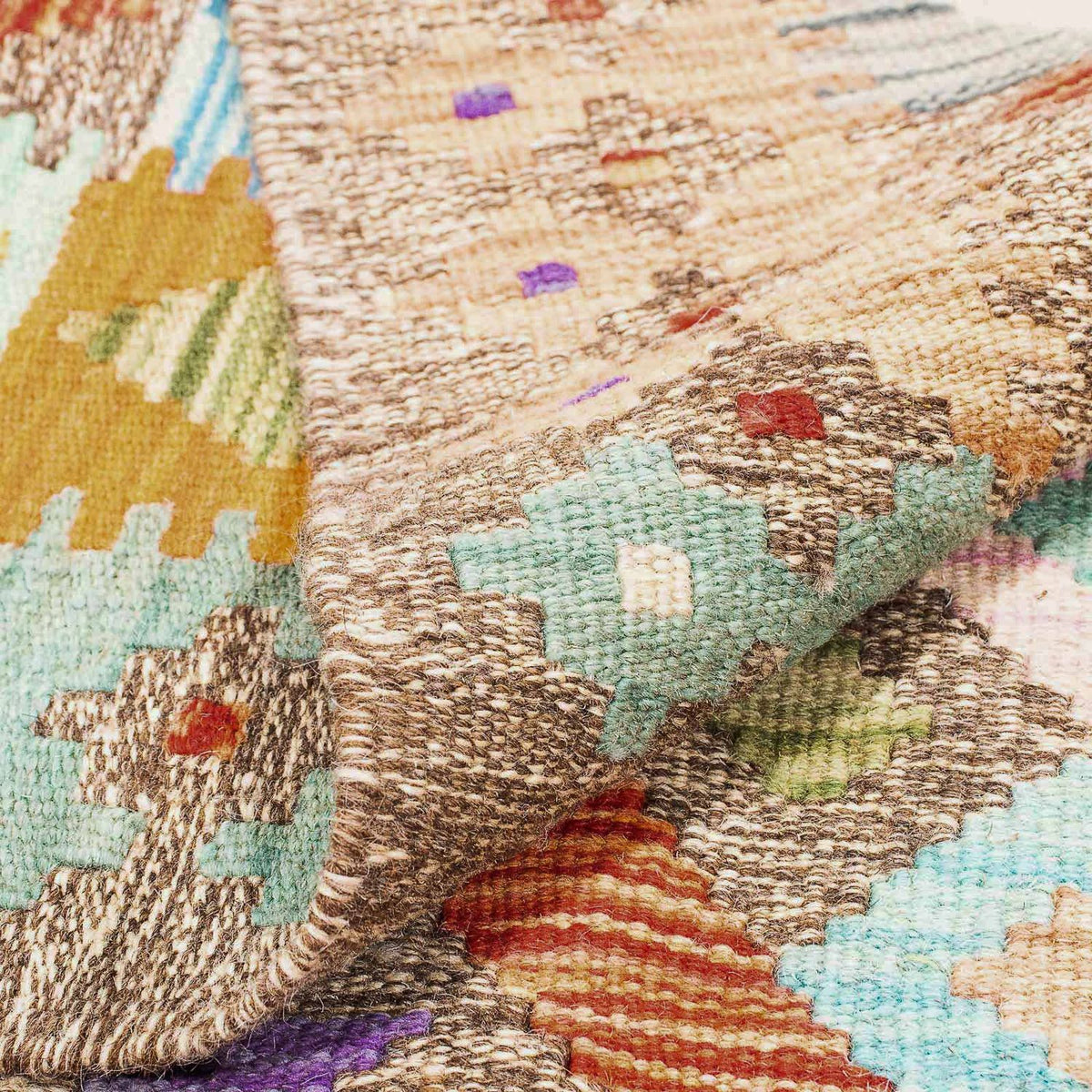 Kelim Rug - Splash - 194 x 154 cm - multicolored