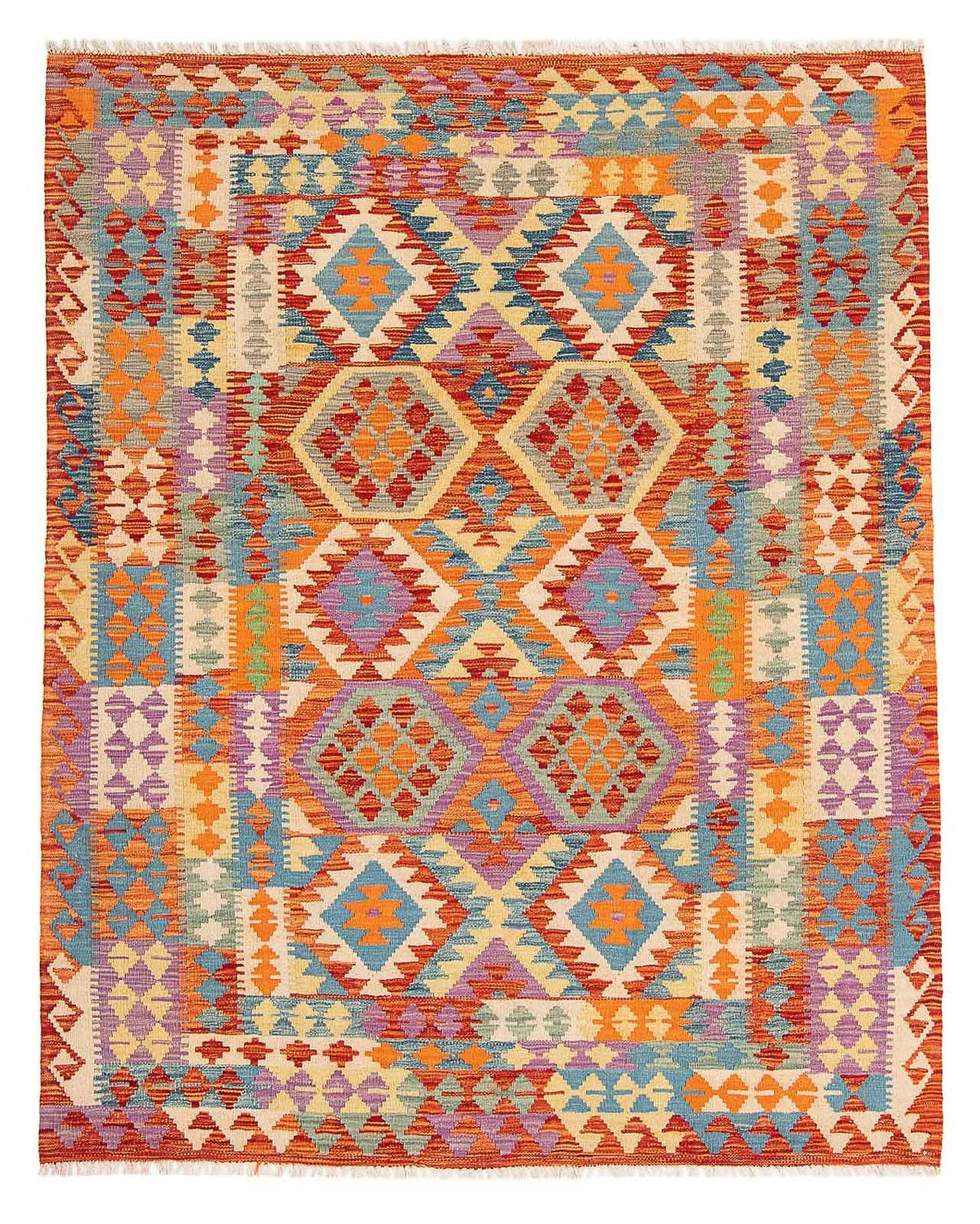 Kelim Rug - Splash - 195 x 155 cm - multicolored
