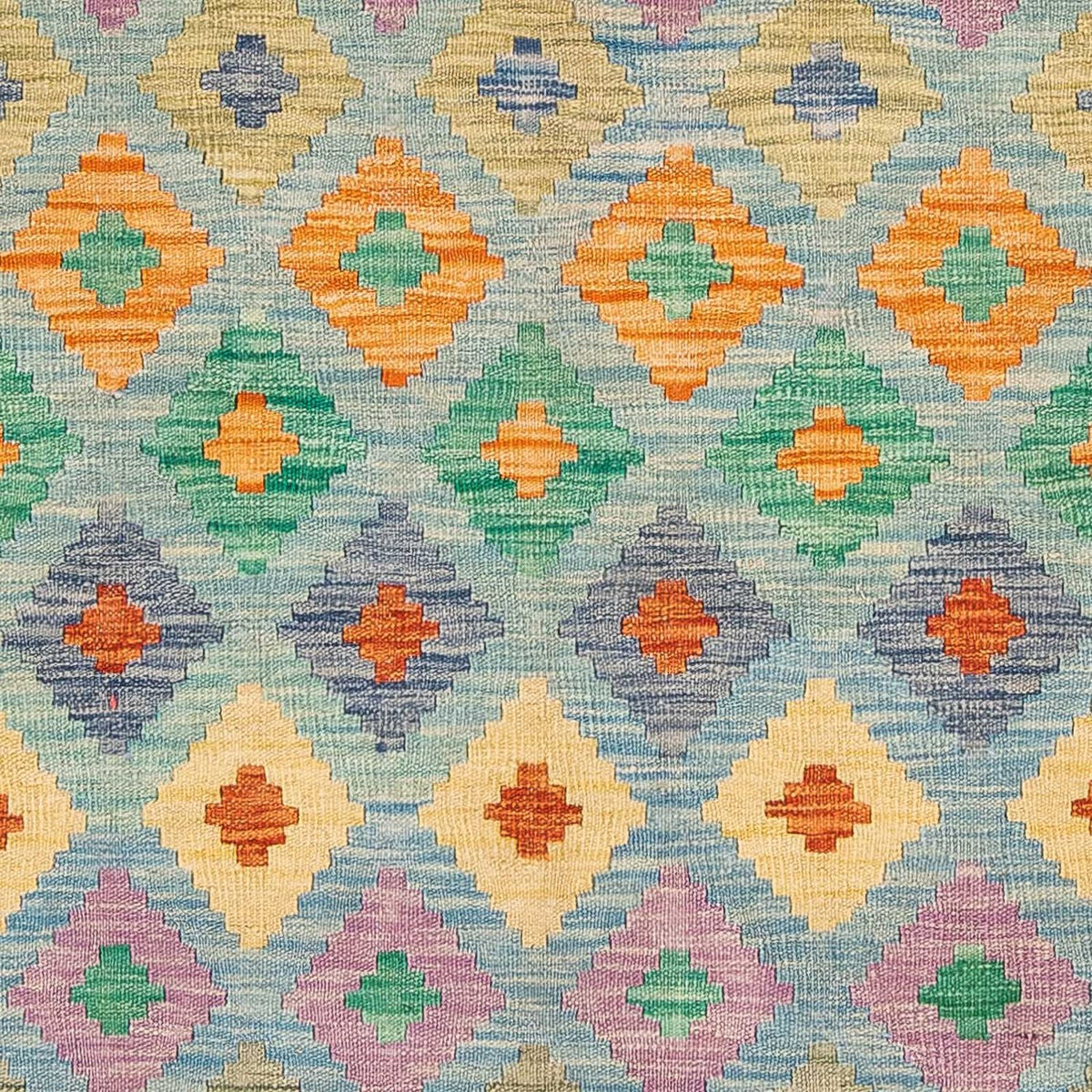 Kelim Rug - Splash - 180 x 136 cm - light blue
