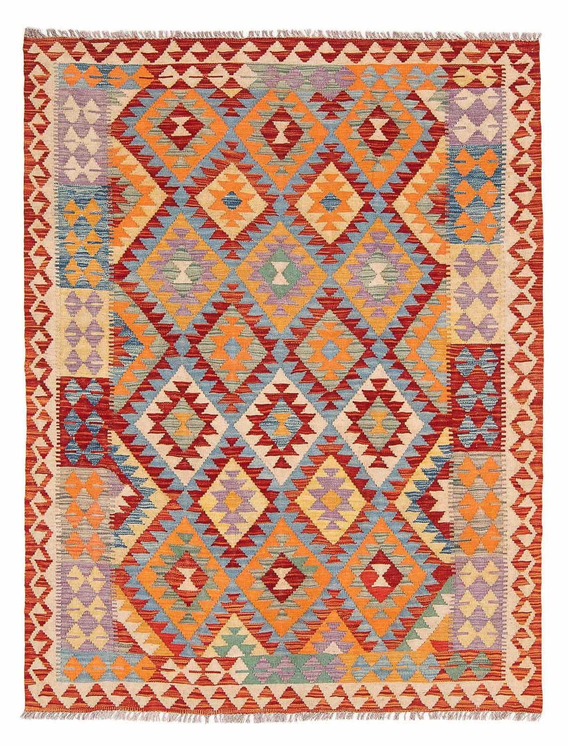 Kelim Rug - Splash - 194 x 152 cm - multicolored