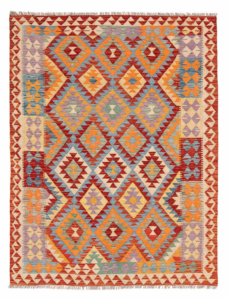 Kelim Rug - Splash - 194 x 152 cm - multicolored