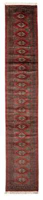Runner Afghan Rug - Bukhara - 400 x 63 cm - dark red