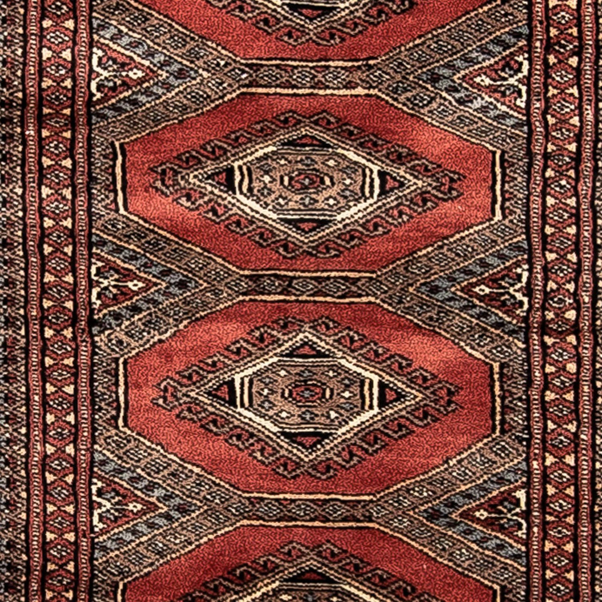 Runner Afghan Rug - Bukhara - 400 x 63 cm - dark red