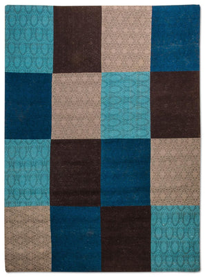 Patchwork Rug - 240 x 170 cm - turquoise