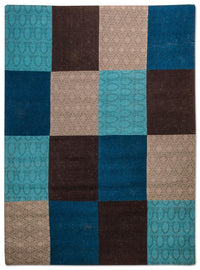 Patchwork Rug - 240 x 170 cm - turquoise