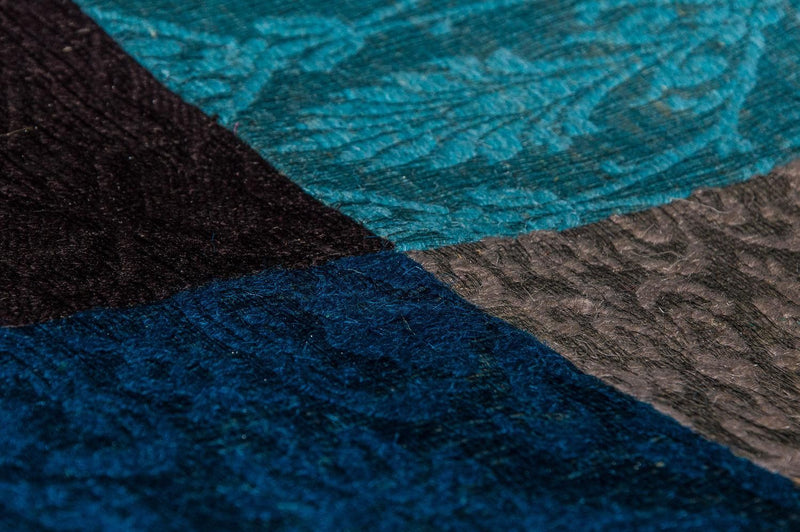 Patchwork Rug - 240 x 170 cm - turquoise