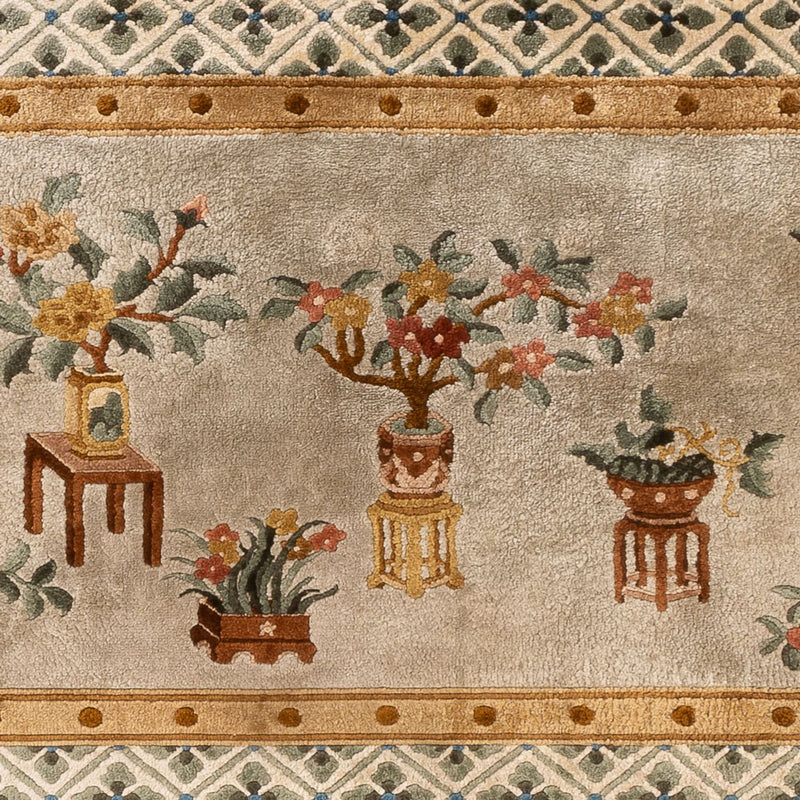 Silk Rug - Chinese Silk - 154 x 93 cm - dark beige