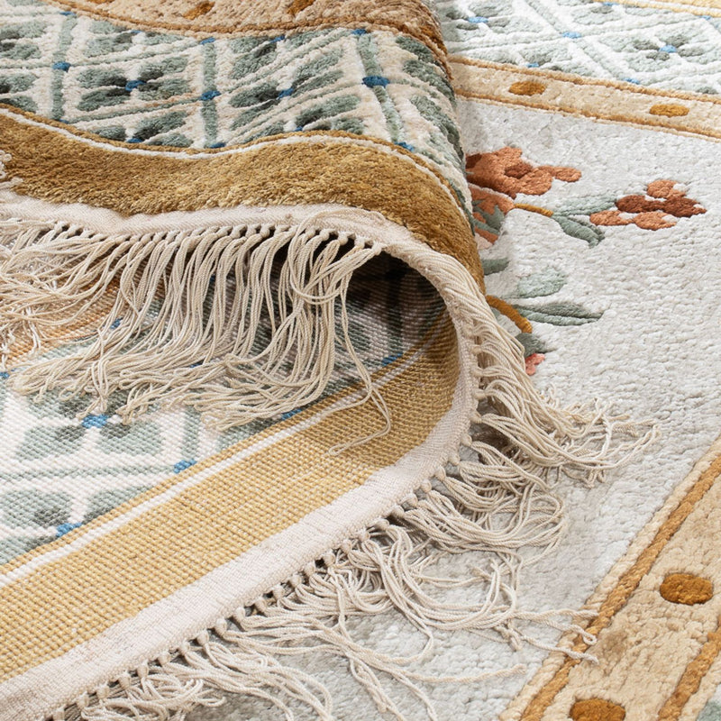 Silk Rug - Chinese Silk - 154 x 93 cm - dark beige