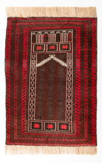 Belutsch Rug - 147 x 97 cm - dark red